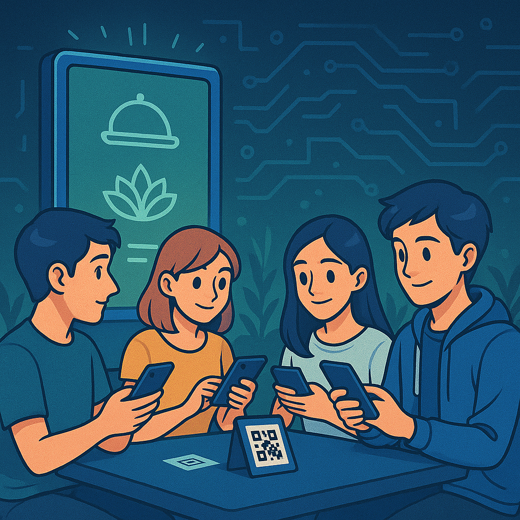 Multi-user QR code digigal menu